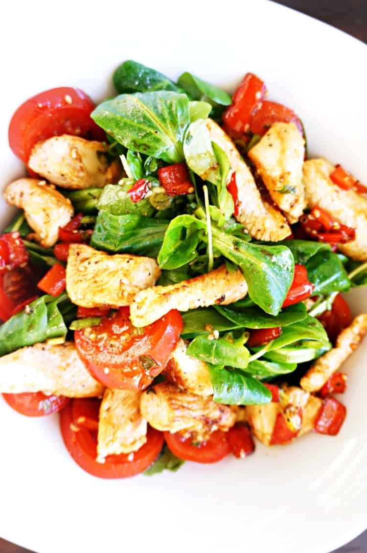 Gemüse-Putenstreifen-Salat